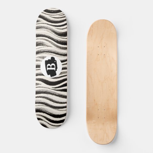 Custom Zebra Stripe Skateboard (Vorderseite)