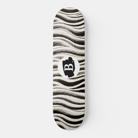 Custom Zebra Stripe Skateboard (Vorderseite)