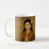 Custom Zen Meditation Art Mindfulness Yoga Brown Kaffeetasse (Links)