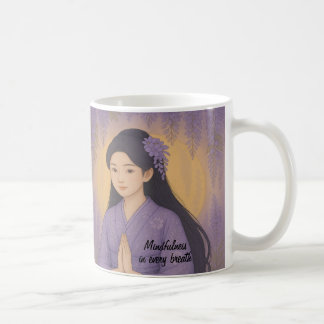 Custom Zen Meditation Kunst ACHTUNG Yoga Lila Kaffeetasse