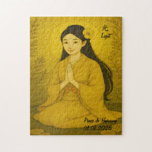 Custom Zen Meditation Mindful Japan Abbildung Puzzle