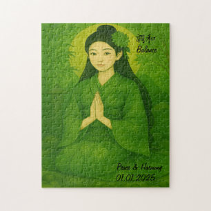 Custom Zen Meditation Mindful Japan Abbildung Puzzle