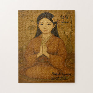 Custom Zen Meditation Mindful Japan Abbildung Puzzle