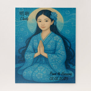Custom Zen Meditation Mindful Japan Abbildung Puzzle