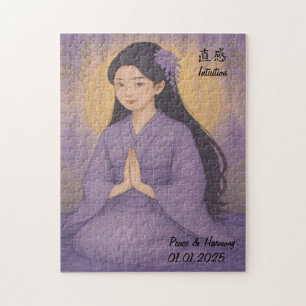 Custom Zen Meditation Mindful Japan Abbildung Puzzle