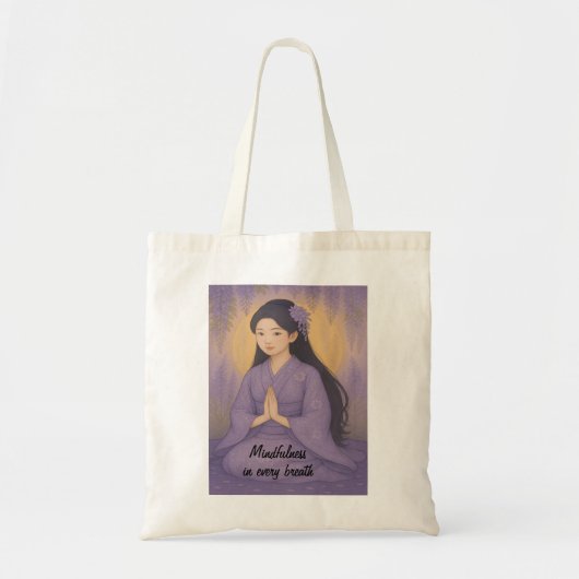 Custom Zen Meditation Whimsical Art Mindfullness Tragetasche (Vorne)