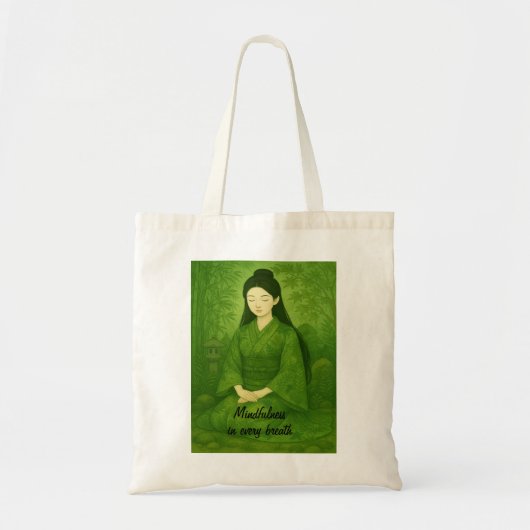 Custom Zen Meditation Whimsical Art Mindfullness Tragetasche (Vorne)