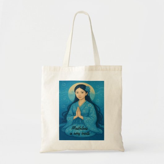 Custom Zen Meditation Whimsical Art Mindfullness Tragetasche (Vorne)