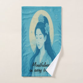 Custom zen Yoga Meditation Mindfulness Blue Handtuch