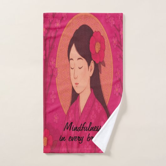 Custom Zen Yoga Meditation Mindfulness Magenta Handtuch (Handtuch)