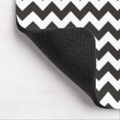 Custom Zigzag Mousepad, Black and White Chevrons Mousepad (Ecke)