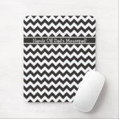 Custom Zigzag Mousepad, Black and White Chevrons Mousepad (Mit Mouse)