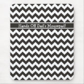 Custom Zigzag Mousepad, Black and White Chevrons Mousepad (Vorne)