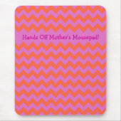 Custom Zigzag Mousepad, Magenta Orange Chevrons Mousepad (Vorne)