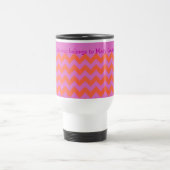 Custom Zigzag Travel Mug, Magenta Orange Chevrons Reisebecher (Mittel)