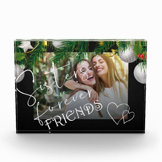 Custom | Zitat "Sisters are Forever Friends" | Fotoblock (Vorderseite)