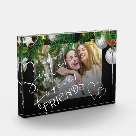 Custom | Zitat "Sisters are Forever Friends" | Fotoblock (Links)