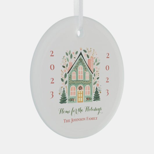 Custom "Zuhause for the Holidays" Ornament (Vorderseite Rechts)
