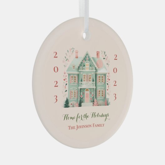 Custom "Zuhause for the Holidays" Ornament (Vorderseite Rechts)