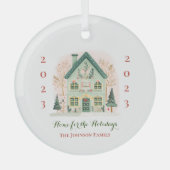 Custom "Zuhause for the Holidays" Ornament Aus Glas (Vorderseite)