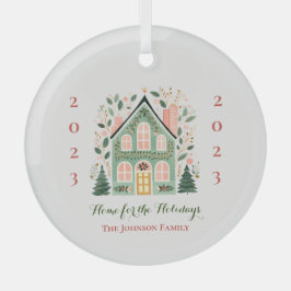 Custom "Zuhause for the Holidays" Ornament Aus Glas