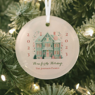 Custom "Zuhause for the Holidays" Ornament Aus Glas