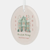 Custom "Zuhause for the Holidays" Ornament Aus Glas (Vorderseite links)