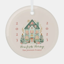 Custom "Zuhause for the Holidays" Ornament Aus Glas