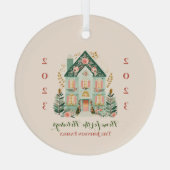 Custom "Zuhause for the Holidays" Ornament Aus Glas (Rückseite)