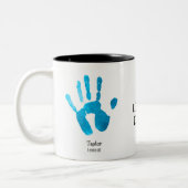 Custom Zwei Handdrucke Wir Liebe Sie, Daddy! Mug Zweifarbige Tasse (Links)