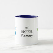 Custom Zwei Handdrucke Wir Liebe Sie, Mommy! Tasse (Zentrum)