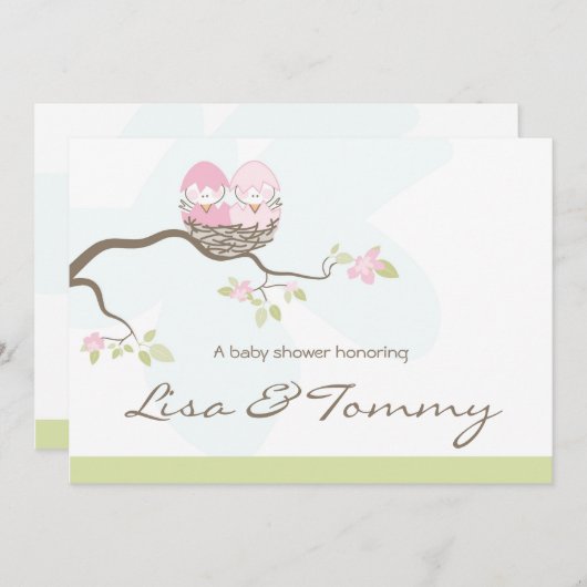 Custom - Zwillingspügel Einladung (Vorne/Hinten)