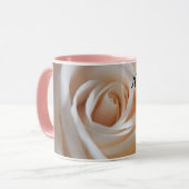 Customable White Rose "Love You" mug Tasse (Vorderseite Links)
