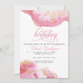 CUSTOMBirthday October Tourmaline Wasserfarbengeod Einladung (Vorderseite)