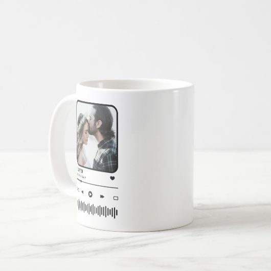 Custome Foto Song Playlist Couple Valentine's Day Kaffeetasse (Vorderseite Links)