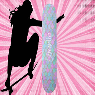Custome Glitzer Girly mermaid chic Skateboard