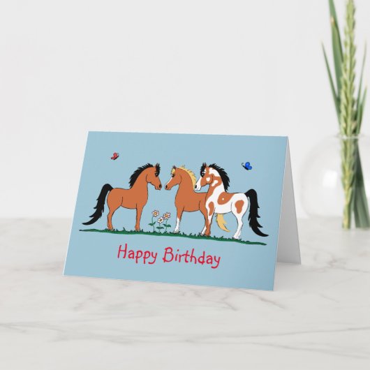 Custome Horse Pals Birthday Card Karte (Vorderseite)