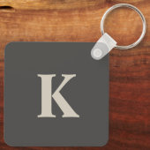 Custome Mit Monogramm Gray Schlüsselanhänger (Rückseite)