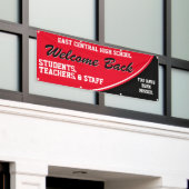 Custome Red Willkommen zurück zur Schule Banner (Äußeres Gebäude)