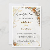 Custome Rustic Boho Fall Save the Date Card (Vorderseite)