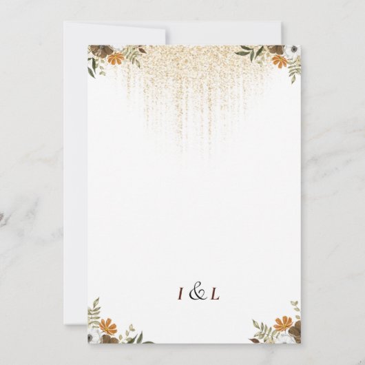 Custome Rustic Boho Fall Save the Date Card (Rückseite)