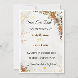 Custome Rustic Boho Fall Save the Date Card