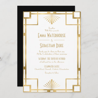 Customed Great Gatsby Art Deco Wedding Einladung