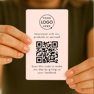 Customer Feedback QR Pink Business Review Code Visitenkarte