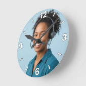 Customer Service Representative Headset Support Runde Wanduhr (Winkel)