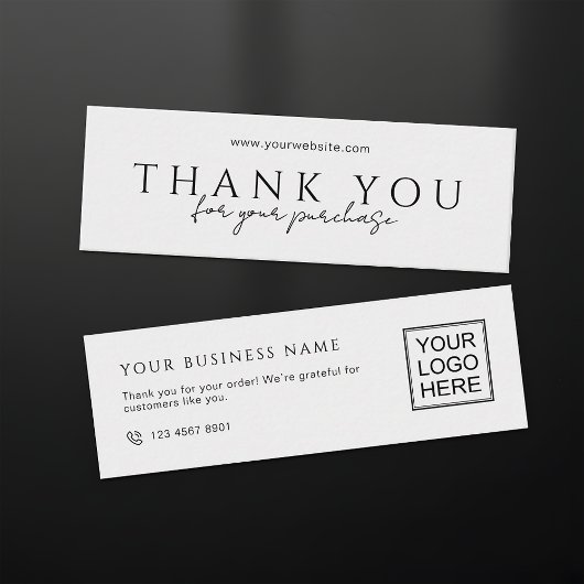 Customers Order Packaging Thank You Mini Inserts Mini Visitenkarte