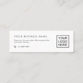 Customers Order Packaging Thank You Mini Inserts Visitenkarte (Rückseite)