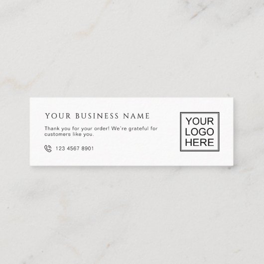 Customers Order Packaging Thank You Mini Inserts Visitenkarte (Rückseite)