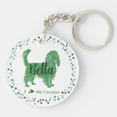 CustomGreen Cavalier Silhouette and Foto Schlüssel Schlüsselanhänger (Rückseite)