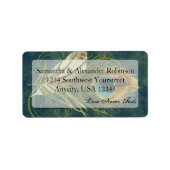 CustomInvites Artistic Peacock Feather Labels Adressaufkleber (Vorne)